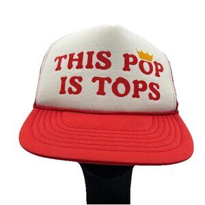This Pop Is Tops Vintage Trucker Snapback Hat Cap Father's Day Dad Retro 80's